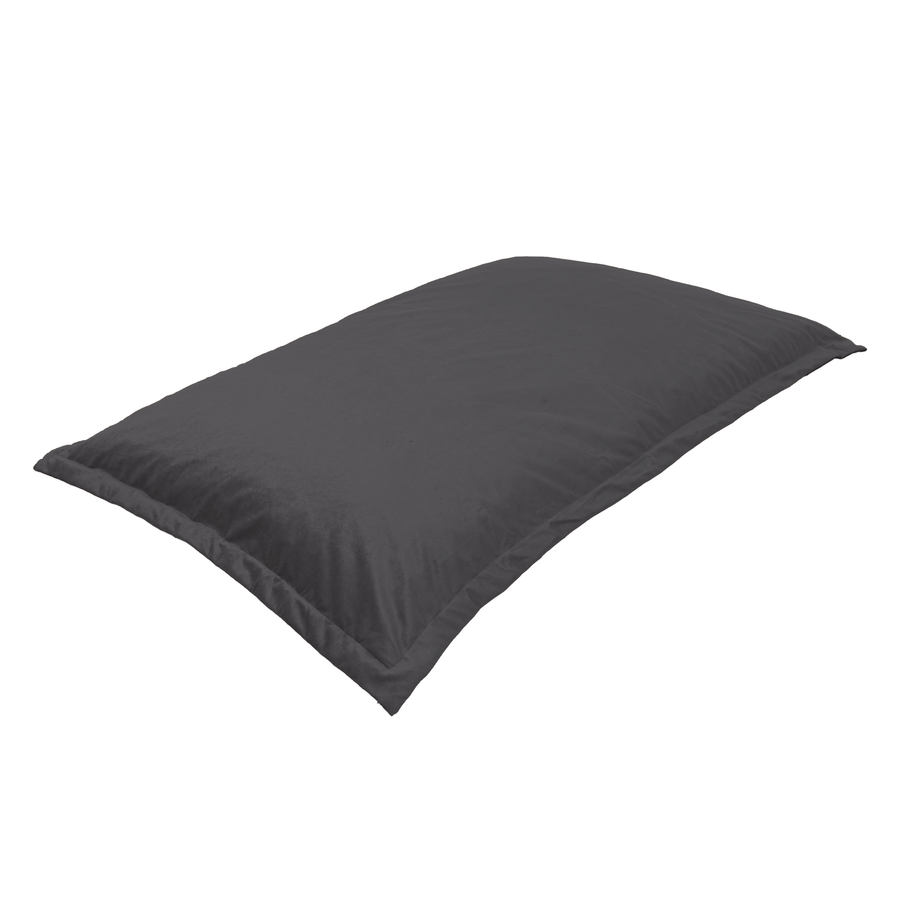 Pouf Cuscino Gigante XL 150x100 Grigio Scuro, imbottitura in fiocchi di schiuma