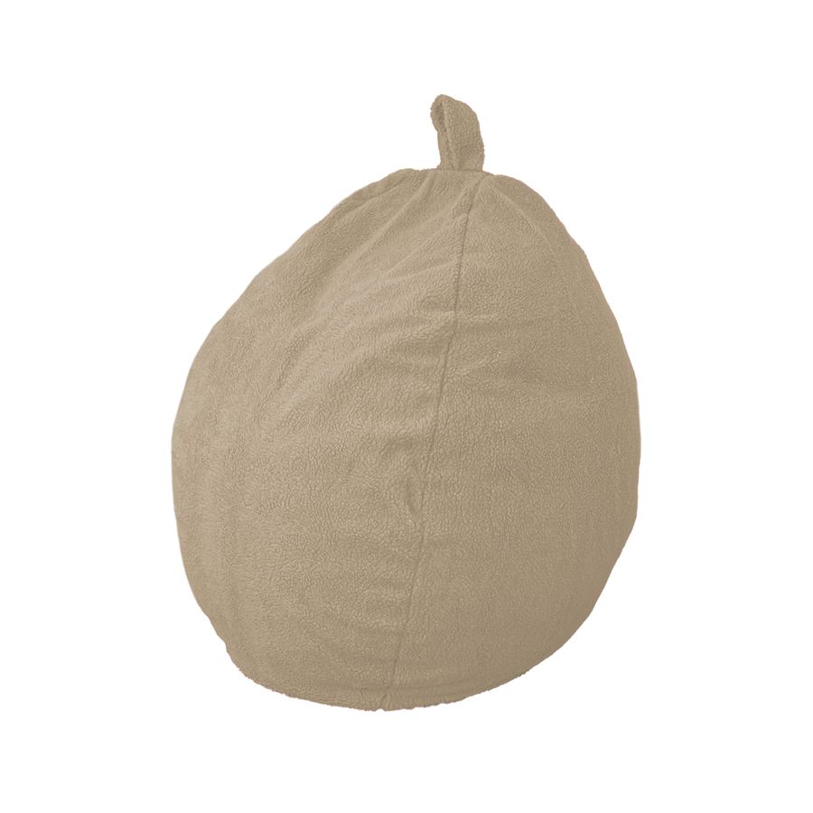 Pouf poire XL d'intérieur en tissu sherpa, tessuto sherpa