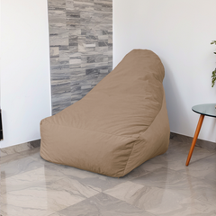 Pouf poltrona XXL da interno in tessuto velluto - 120x70x90 cm - Beige