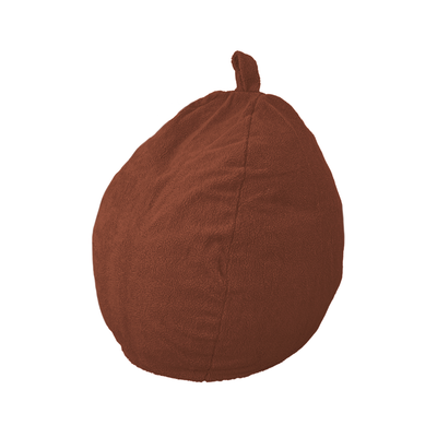 Pouf poire XL d'intérieur en tissu sherpa - 110x120 cm - Terracotta - Deco-arts.fr