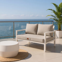 Cuscini per salotto da giardino sfoderabili 100x50cm Beige mélange nero