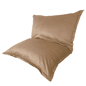 Pouf Gigante XXL 190x155 Beige - Velluto e Schiuma (Divano da Pavimento Prestige)