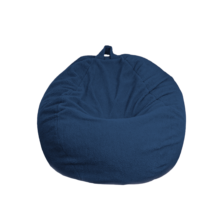 Pouf a Pera Gigante XXL 120x150 Blu Petrolio - Tessuto Sherpa e Schiuma (Cocon Ultime)