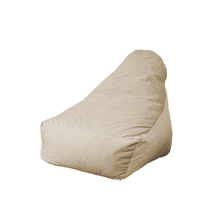 Poltrona Pouf XXL 120x90 Crema, tessuto in velluto