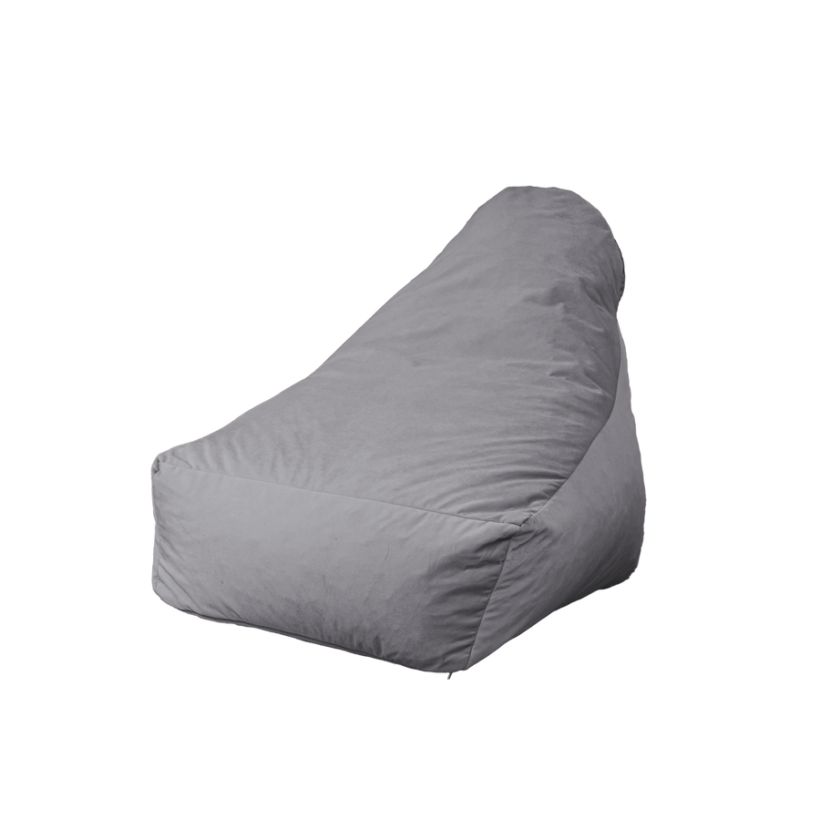 Poltrona Pouf XXL 120x90 Grigio Chiaro, tessuto in velluto
