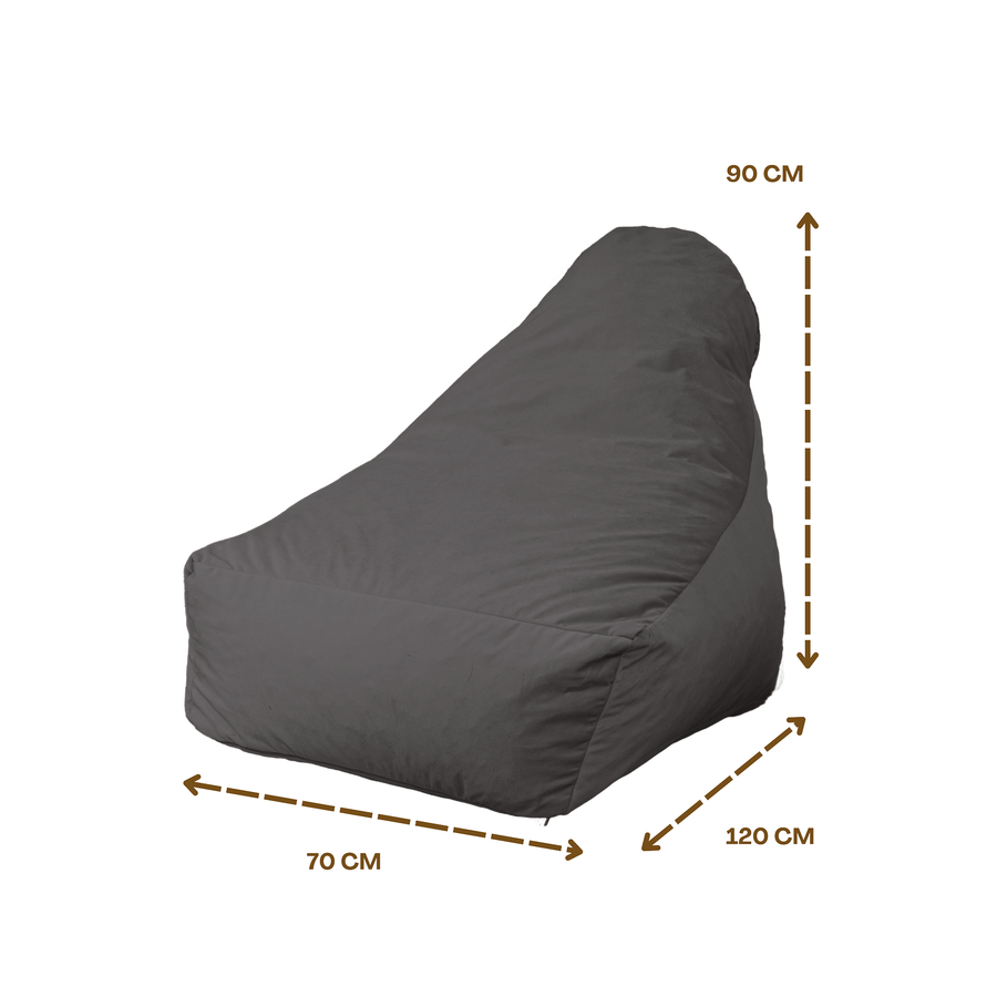 Poltrona Pouf XXL 120x90 Grigio Scuro – foto 7