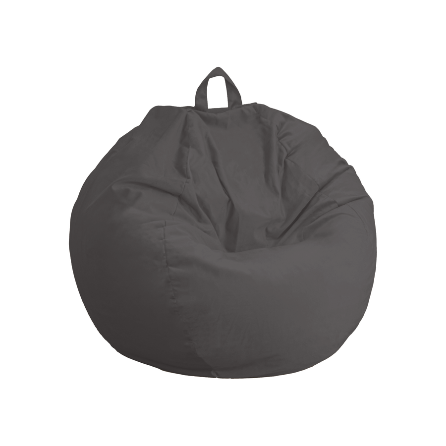 Pouf a Pera Gigante XXL 120x150 Grigio Scuro - Velluto e Schiuma (Gran Lusso e Comfort)