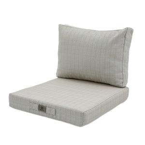 Set Cuscini Salotto da Giardino 60x60 Beige Chiné Turquoise - Seduta + Schienale (Premium 270g)