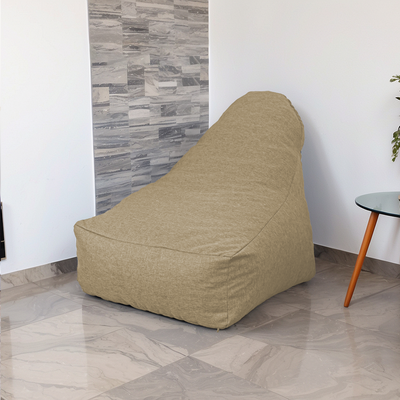 Pouf fauteuil XXL d'intérieur en tissu effet lin - 120x70x90 cm - Beige - Deco-arts.fr