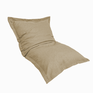 Pouf Cuscino Gigante XL 150x100 Beige - Effetto Lino e Schiuma (Salotto Chic)