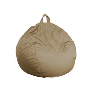 Pouf a Pera Gigante XXL 120x150 Beige - Tissu Effetto Lino e Schiuma (Salotto Chic)