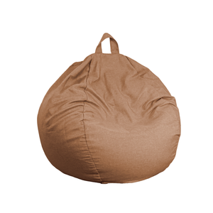 Pouf a Pera Gigante XXL 120x150 Marron Clair - Tissu Effetto Lino e Schiuma (Salotto Chic)
