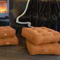 Set di 2 Cuscini da Pavimento Effetto Lino 40x40 Marron Clair - Spesso 12cm (Decorazione e Comfort)