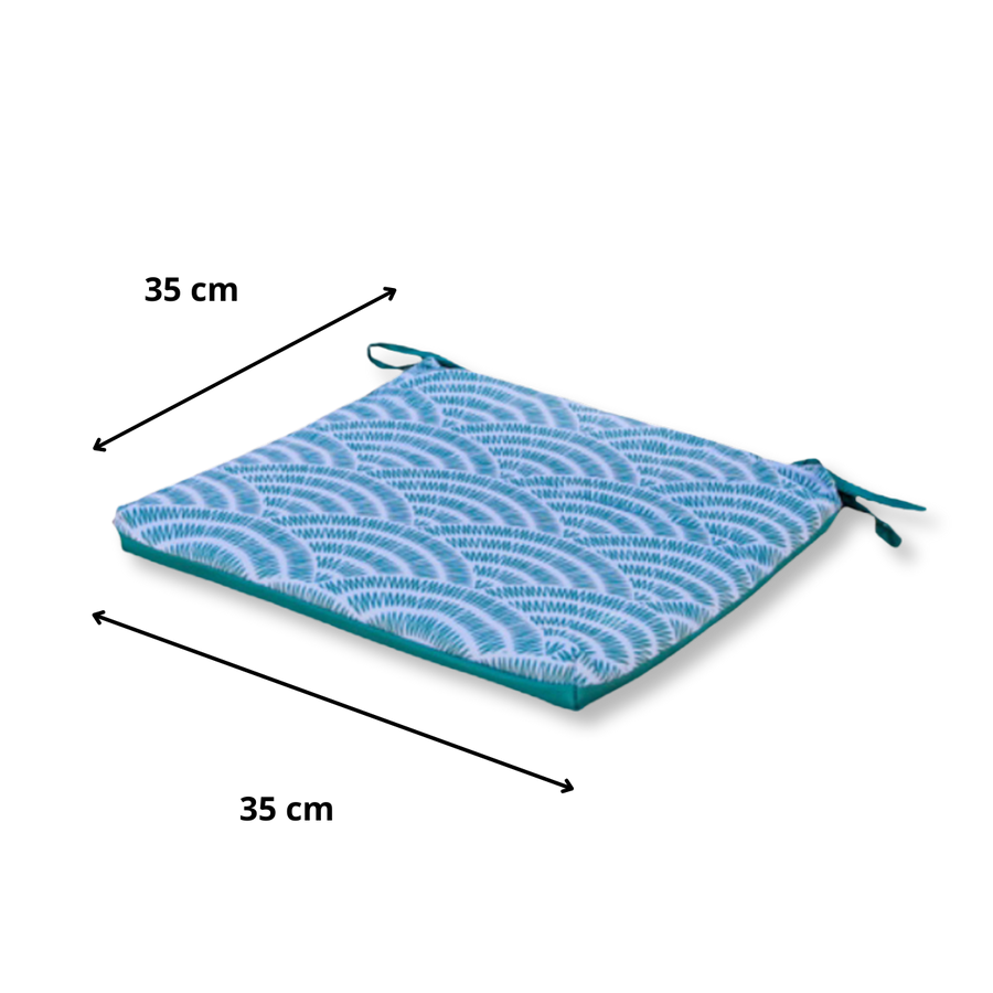 Set di 4 Cuscini per Sedia 35x35 Motif Éventails Verdes – foto 5