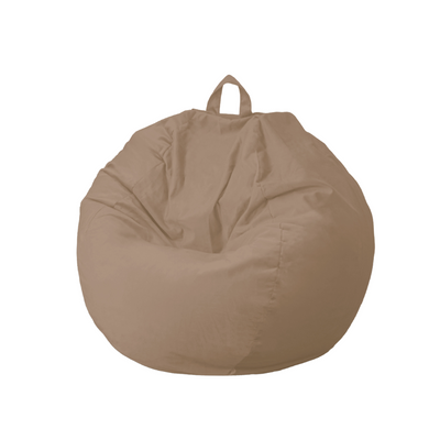 Pouf poire XL d'intérieur en tissu velours - 110x120 cm - Beige - Deco-arts.fr