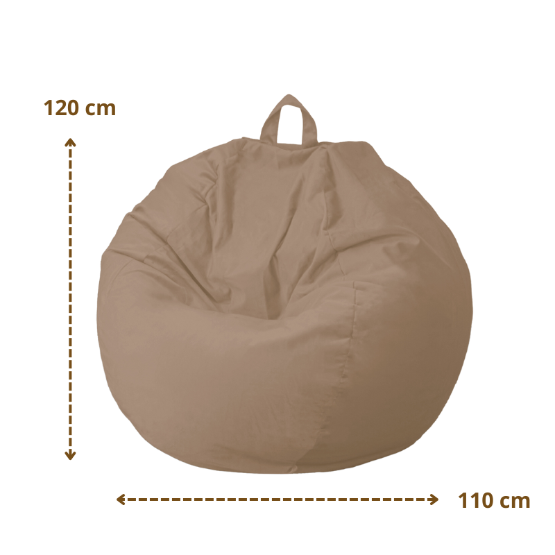 Pouf poire XL d'intérieur en tissu velours – foto 5