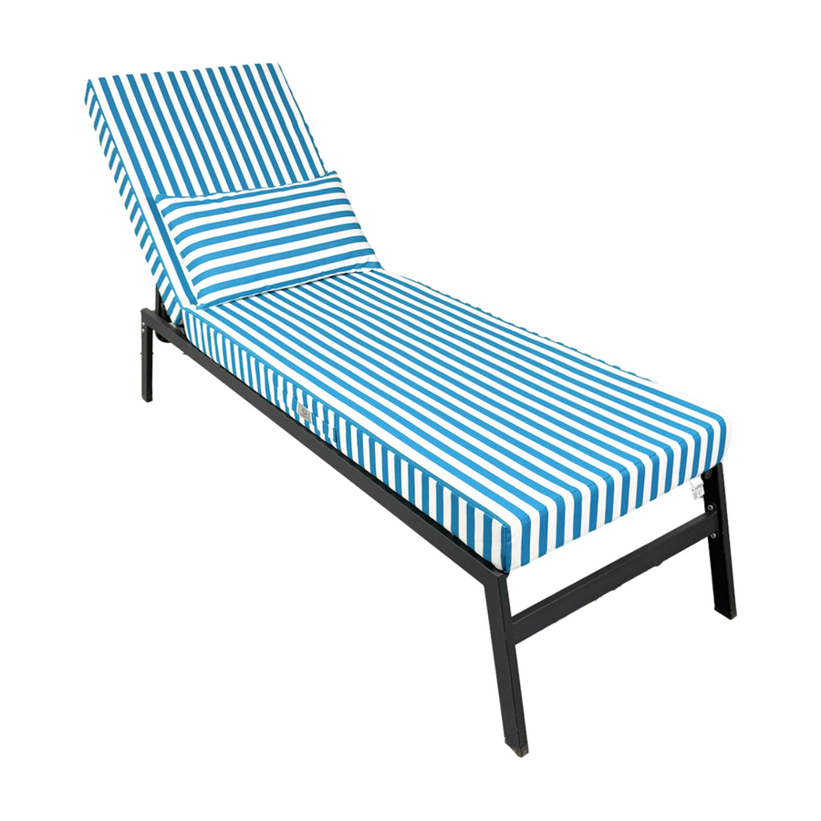 Materassino Sdraio Premium 190x60 Riga Turchese, fodera sfoderabile