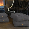 Set di 2 Cuscini da Pavimento Effetto Lino 40x40 Grigio Chiné - Spesso 12cm (Decorazione e Comfort)