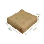 Deux coussins de sol effet lin beige, épais 18cm, pour intérieur, design haut de gamme, dimensions 50x50 cm, Deco-arts.fr