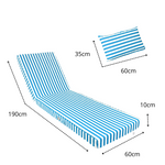 Coussin bain de soleil premium avec coussin - Rayures Turquoises - Deco-arts.fr