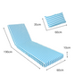 Coussin bain de soleil premium avec coussin - Rayures Turquoises - Deco-arts.fr