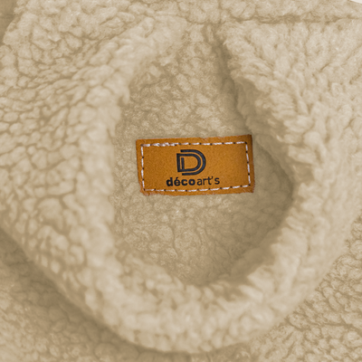 Pouf poire XL d'intérieur en tissu sherpa - 110x120 cm - Beige - Deco-arts.fr