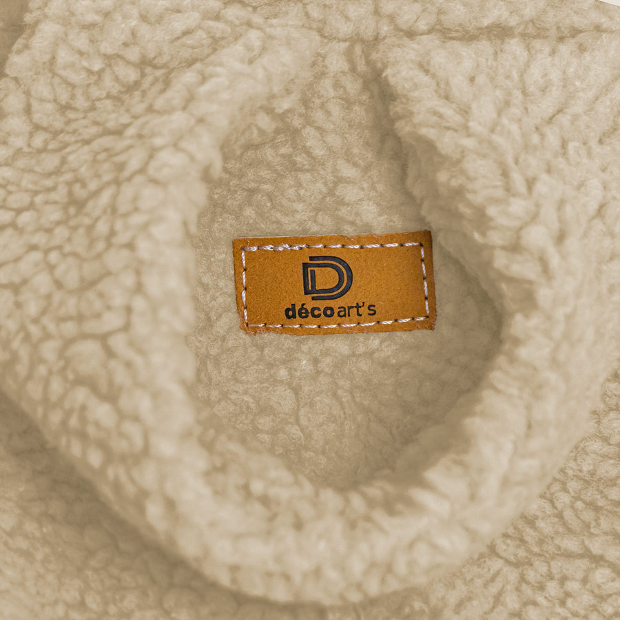 Pouf poire XL d'intérieur en tissu sherpa, per interni