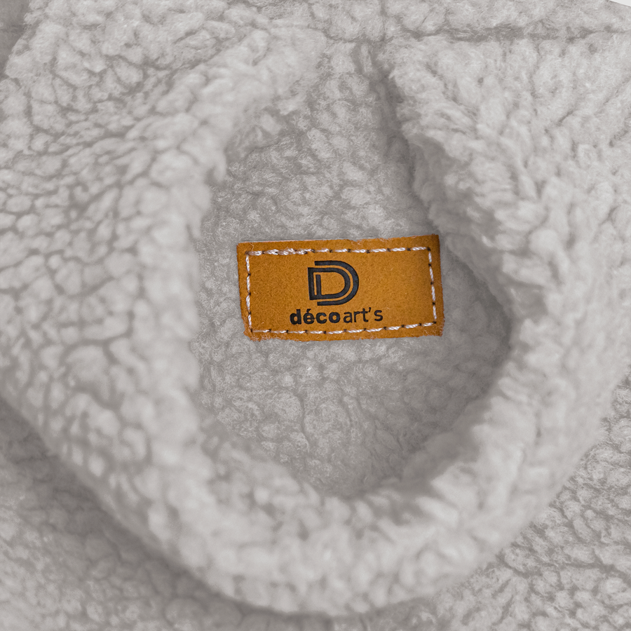 Pouf poire XL d'intérieur en tissu sherpa, per interni