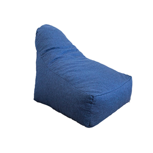 Poltrona Pouf XXL 120x90 Blu Indaco - Tissu Effetto Lino e Schiuma (Comfort Salotto)