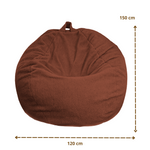 Pouf poire Géant XXL d'intérieur en tissu sherpa - 120x150 cm - Terracotta  - Deco-arts.fr
