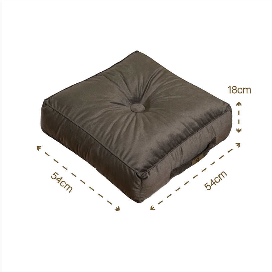 Set di 2 Pouf in Velluto XL 54x54 Grigio Scuro – foto 4