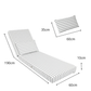 Matelas Transat Premium 190x60 Rayure Gris Clair - Épais 10cm & Têtière (Déhoussable)