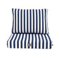 Coussins pour salon de jardin déhoussable 50x50cm - Rayure bleu marine - Déco Arts
