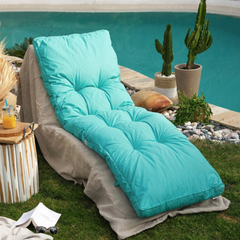 Cuscino per lettino prendisole 185x55 cm Blu caraibico