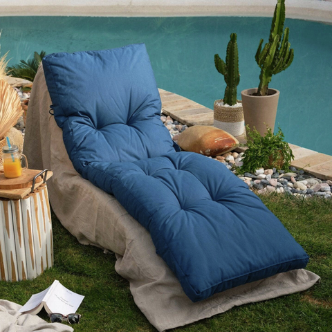Cuscino per lettino prendisole 185x55 cm Blu petrolio