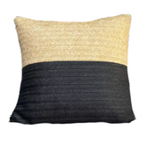 Housse de coussin effet raphia - Bi-colore - Carré - 45x45cm - Deco-arts.fr