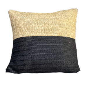 Fodera Cuscino Effetto Rafia Bicolore 45x45 - (Housse Seule - Déco Bohème)