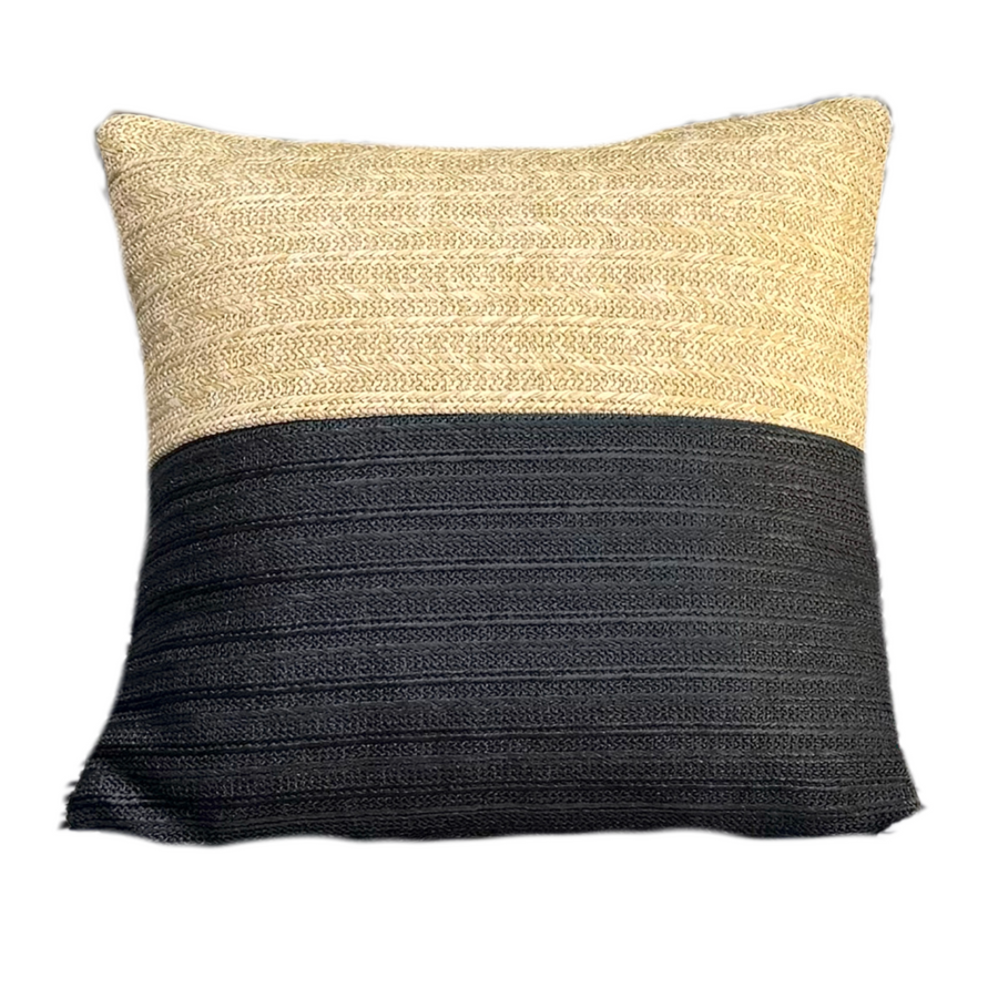 Fodera Cuscino Effetto Rafia Bicolore 45x45, tessuto effetto rafia