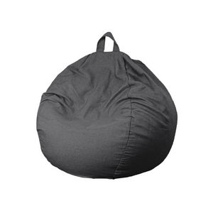 Pouf poire XL d'intérieur en tissu effet lin - 110x120 cm - Grigio chiné 