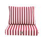 Coussins pour salon de jardin déhoussable 50x50cm - Rayure rouge - Déco Arts