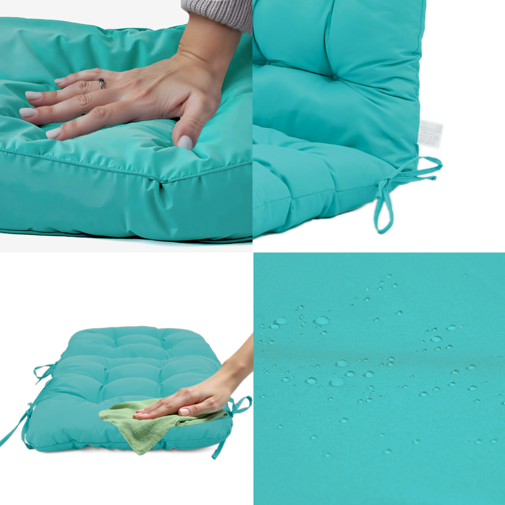 Cuscino Sedia con Schienale Alto 120x50 Blu Caraibi, per esterni