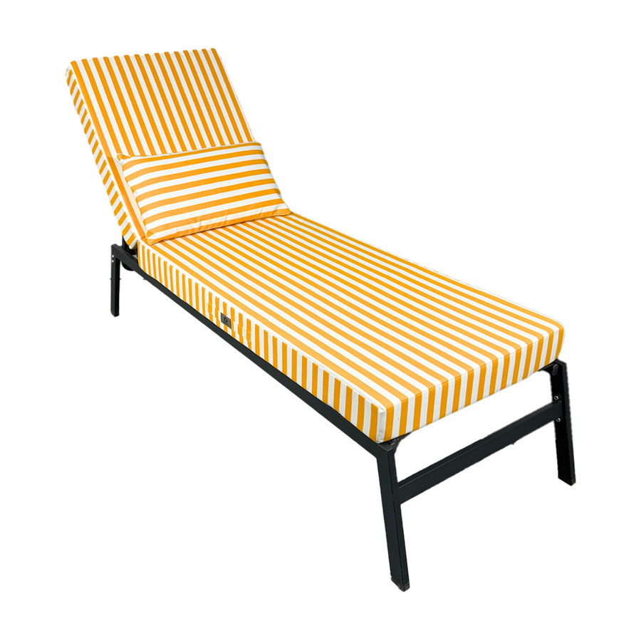 Materassino Sdraio Premium 190x60 Riga Gialla, fodera sfoderabile
