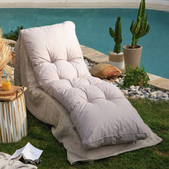 Cuscino per lettino prendisole 185 x55 cm Grigio ghiaia