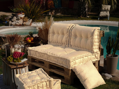 Cuscini per pallet imbottiti 120x80x20 cm Beige chiaro