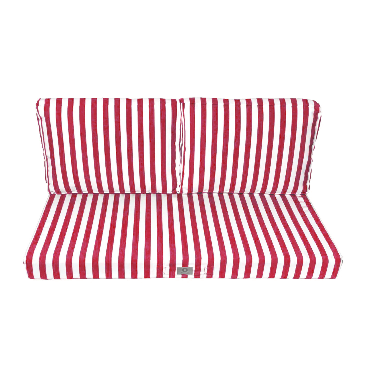 Coussins pour salon de jardin déhoussable 100x50cm - Rayure rouge - Déco Arts