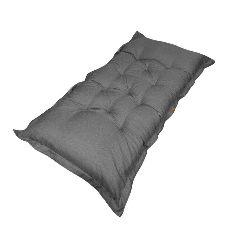 Futon da Pavimento XXL Effetto Lino 195x100 Grigio Chiné, spessore 15 cm