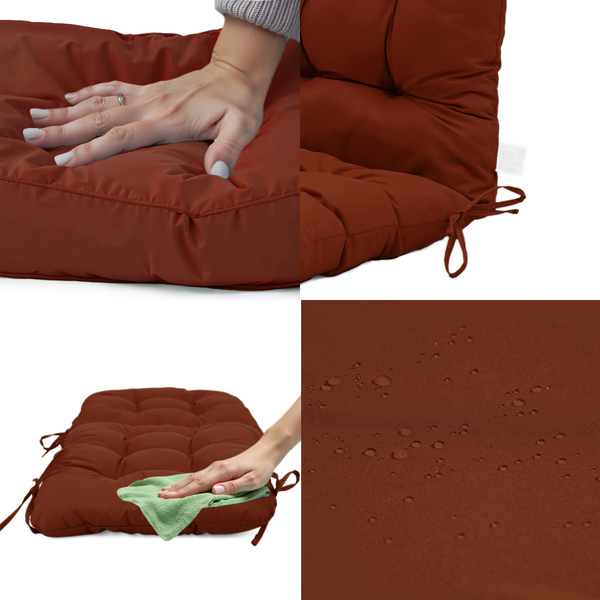 Coussin de chaise capitonné en terracotta, 120x50 cm, confort 8cm, pour fauteuils et canapés, style élégant.