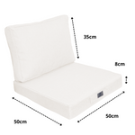 Ensemble de deux coussins pour fauteuils et canapés, blanc cassé effet lin, déhoussables, 50x50 cm, Deco-arts.fr