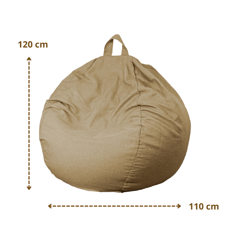 Pouf poire XL d'intérieur en tissu effet lin – foto 5