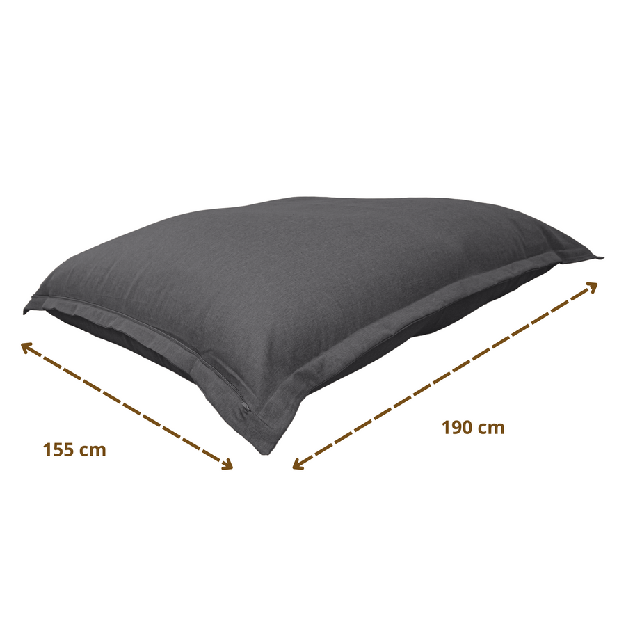 Pouf Gigante XXL 190x155 Grigio Chiné – foto 6